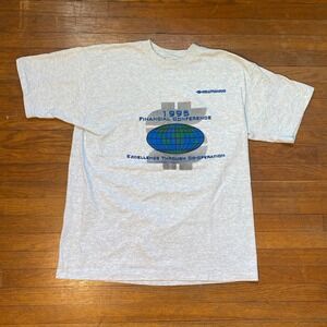 Vintage 1995 Milltronics Financial Conference T-Shirt Gray Mens L Single Stitch